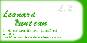 leonard muntean business card